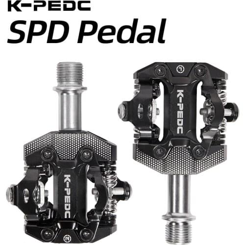 K-PEDC SPD Bicycle Pedal Non-Slip MTB Bike Pedals Aluminum Alloy Flat Platform Applicable SPD Waterproof Cycling Accessories