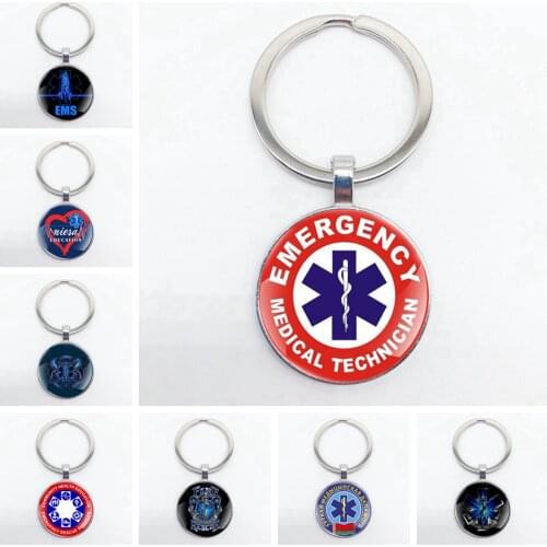 New Fashion Classic EMT Emergency Medical Technician Paramedic Badge Key Chains