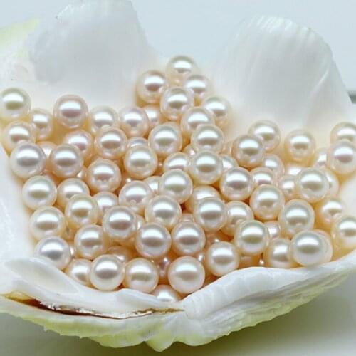 Wholesale Loose Pearls 2-12mm Natural Round White Freshwater Pearl Half Hole for Jewelry Pendant Making