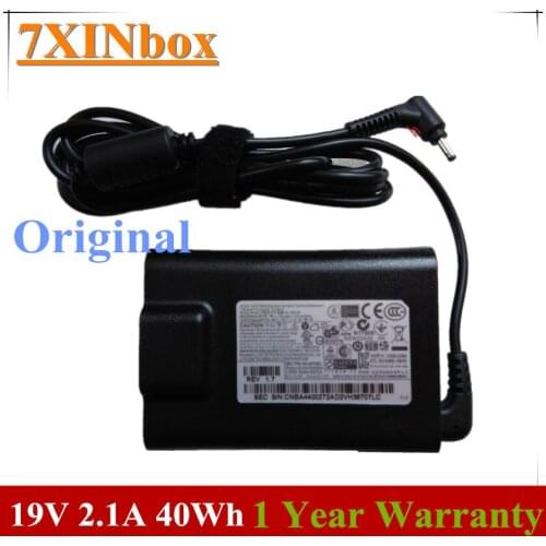7XINbox 19V 2.1A 40wh Original Charger For Samsung Slim Cord ATIV Book 9 NP900X4C AD-4019SL PA-1400-24 AA-PA3NS40 Adapter