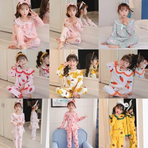2021 Autumn Winter Kids Pajamas Set For Girls Clothes Cartoon Pyjamas Children Sleepwear Princess Nightwear Suit
