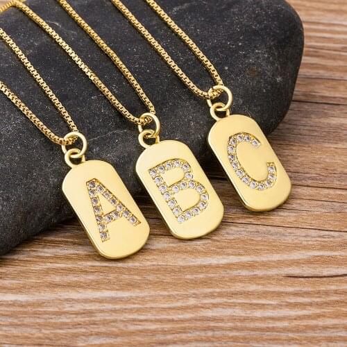 Top Quality Gold Initial Letter Necklace Copper A-Z Alphabet Pendant Necklaces For Women Jewelry Christmas Gifts Bijoux Femme