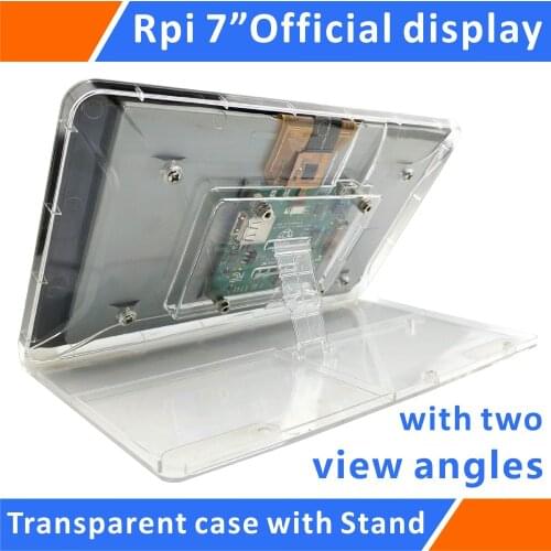 Raspberry Pi Official 7 Touchscreen Display Transparent ABS Case With Adjustment Stand