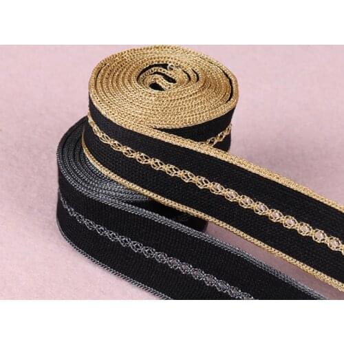 Luxury Gold Silver Lace hollow-mesh horizontal Mercerized wool cotton knit belt DIY clothing Skirts pants hats bows accessories