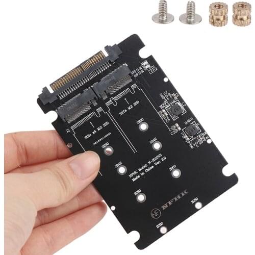 SATA M.2 SSD to 2.5“ SATA NVMe M.2 NGFF SSD to SFF-8639 Adapter Converter 1PC Adapter Card for Desktop Computers