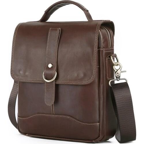 Men Genuine Leather Handbag Fashion Male Messenger Bag for Pad High Quality Multi Function Crossbody Bag Large Totes
