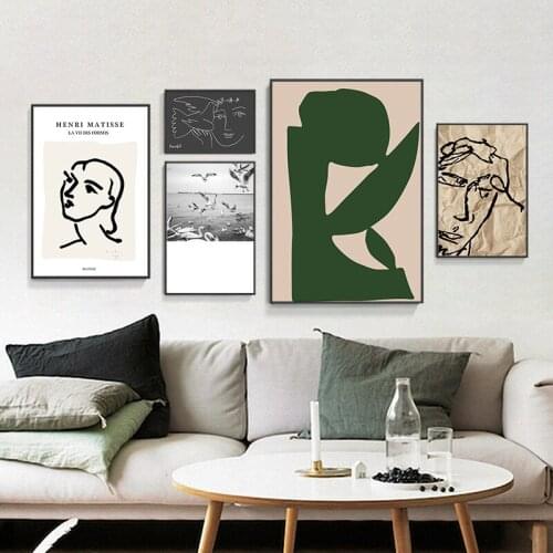 Vintage Abstract Matisse Line Figure Minimalist Europe Canvas Painting Posters Prints Wall Art Pictures Living Room Home Decor