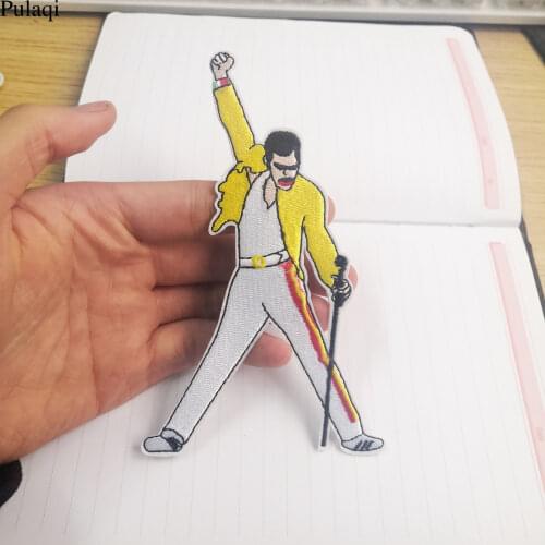 Pulaqi Freddie Mercury Embroidered Iron On Patches Clothing Apparel Appliques Cosplay Jersey Wallet Shoes Badge Sticker Washable