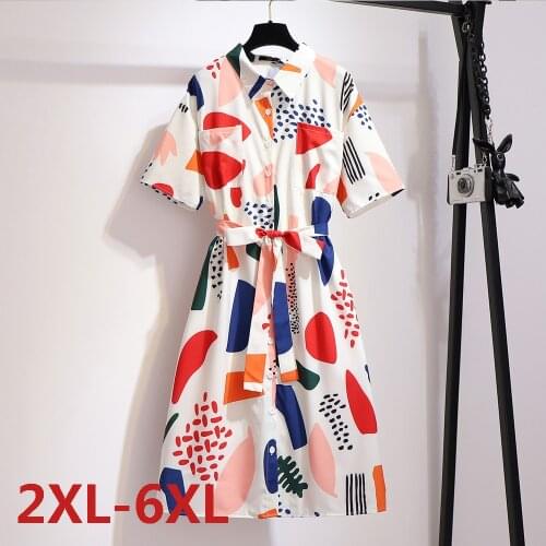 Summer Big size 6XL dress for Fat MM Woman Loose Solid Geometric Plus Size Female Clothing 6xl Chiffon Dress
