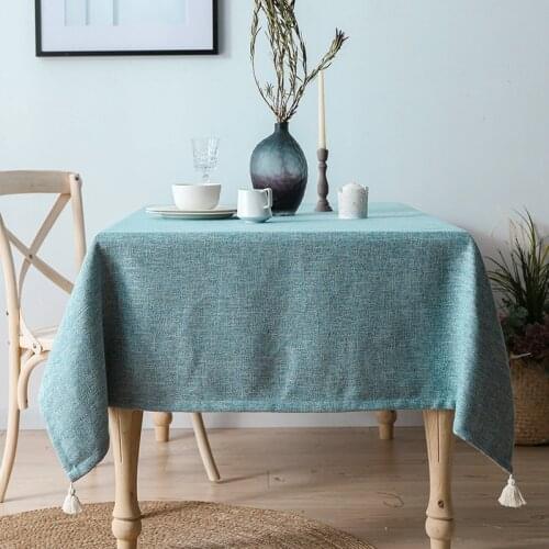 1 Pc Nordic Antependium cotton hemp thicken contracted rectangle Chinese style tea table cotton linen tablecloth table mat