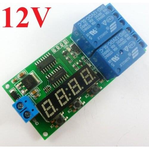 12V Two-way Multi-function Delay Relay Timing Switch to Control the Motors Forward and Reverse Rotation, Zero Line Live Wire