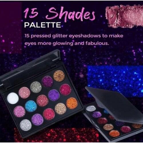 15 Colors Eye Shadow Palette Diamond Sequins Lasting Tray Eye Glitter Eye Palette Makeup Stage Sequins Powder Eyeshadow Sha A3J8