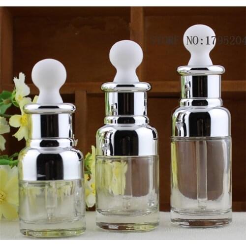 2pcs 20/30/50ml Glass Dropper Makeup Bottle Empty Cosmetic Perfume Liquid Glass Dispenser Refillable Bottle