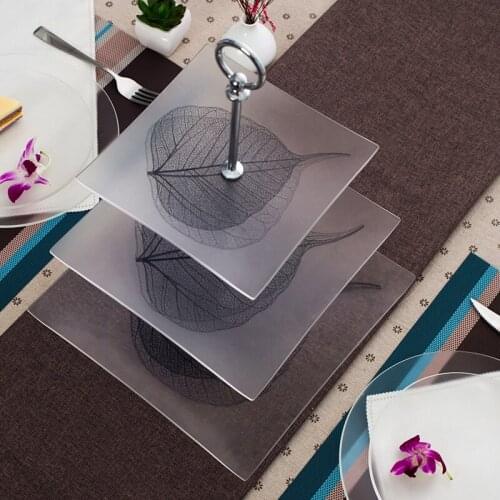 2 Layers / 3 Layers Creative Leaf Cake Plate Rack Dried Fruit Tray Frame Rack Tempered Glass English Afternoon Tea Plate