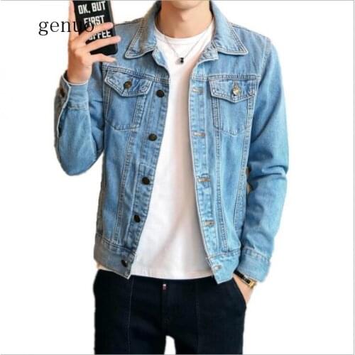 2020 Spring Autumn Wild Male Denim Jacket Couple Motorcycle Fashion Coat Streetwear Trend Youth Student Men Korean Slim Clothing