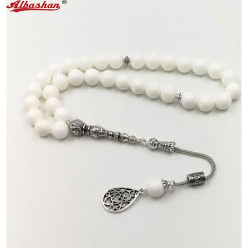 2019 New arrival in April White shell Tasbih 5A white shell gift bracelets for women 33 66 99beads tespih islam rosary