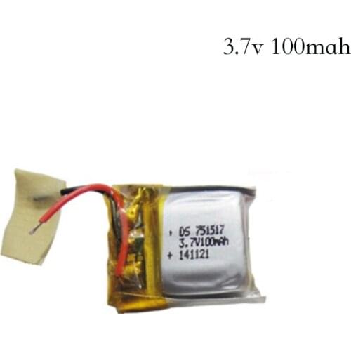 3.7v 100mah 751517 for Cheerson CX-10 CX10 CX12 JJ820 V646 V676 JJ810 RC Quadcopter 3.7 V 100mah Helicopter Li-po battery 30C