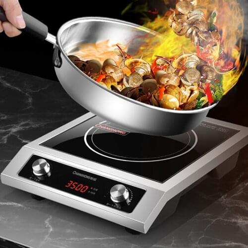 3500w Induction Cooker Commercial High Power Induction Cooktop Cooker Restaurant Household Waterproof Black Microlite Panel 220V
