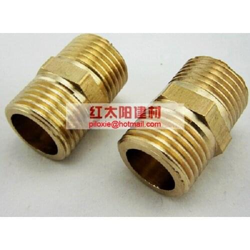 6pcs/lot Equal Male 3/4" Brass Coupling Pipe Fitting Copper M3/4"Double Nipples Fittings Free Shipping