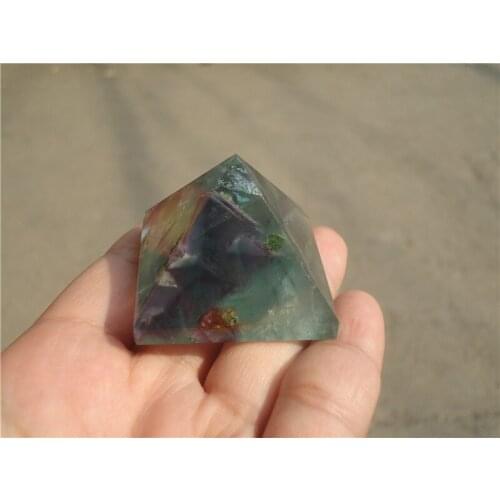 60g Natural Green Fluorite Quartz Crystal Pyramid Healing China PA1065
