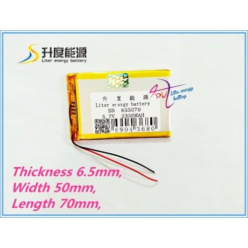 Tablet battery 3.7V,2350mAH,[655070] PLIB; polymer lithium ion / Li-ion battery for dvr,GPS,mp3,mp4,cell phone,speaker