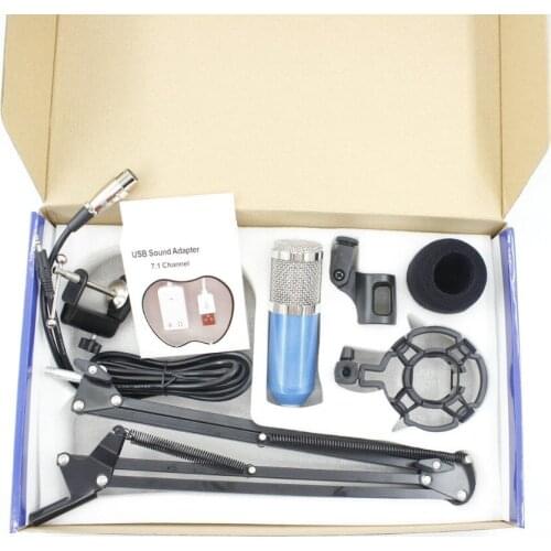 BM800 bm 800 Condenser Cardioid Pro Audio Studio Vocal Recording Microphone KTV Karaoke+ NB35 Stand Holder +USB sound Adapter