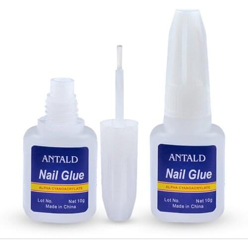 10g Fast Drying Nail Glue for False Nails Glitter Acrylic Decoration with Brush False Nail Tips Glue Sticky Nail Care Tools