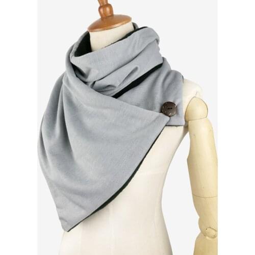 Couverture Design Winter Scarf Women Man Foulard Femme Knit Mens Button Neck Warmer Scarf Hijab Scarf Wraps