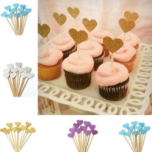 50% Dropshipping!!10pcs heart-shaped cake insert card birthday party cake insert sign wedding cake decoration