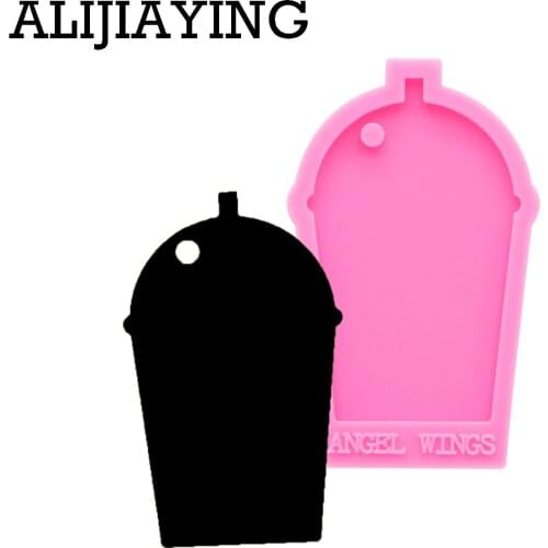 DY0183 Glossy Drink shape keychain silicone mold DIY cup molds craft keyring pendant jewelry keychains mould