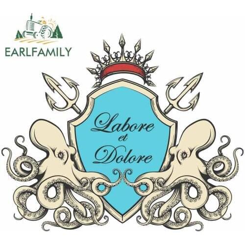 EARLFAMILY 13cm x 10.6cm For Octopus And Tridents Fine Decal Vinyl Car Wrap Stickers Surfboard Refrigerator Creative Decoration