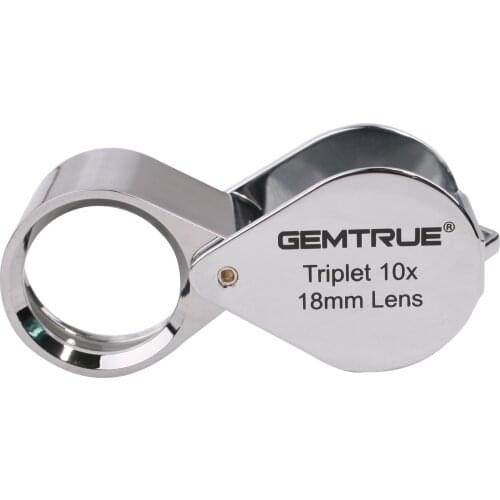 GemTrue Professional 10X Diamond Cut Triplet Loupes 18mm Lens Optical Glass Magnifier