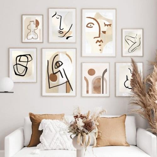 Minimalist Abstract Body Line Curve Face Nordic Posters And Prints Wall Art Canvas Painting Wall Pictures For Living Room Decor