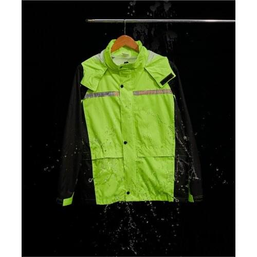 Mens Raincoat Rain Pants Waterproof Reflective Motorcycle Raincoat Whole Body Impermeable Traje Lluvia Moto Rain Gear BE50rc