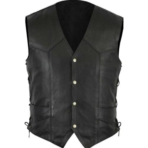 2022 Men 'S Autumn And Winter New V-neck PU Leather Vest Stitching Single-Breasted Suit Vest