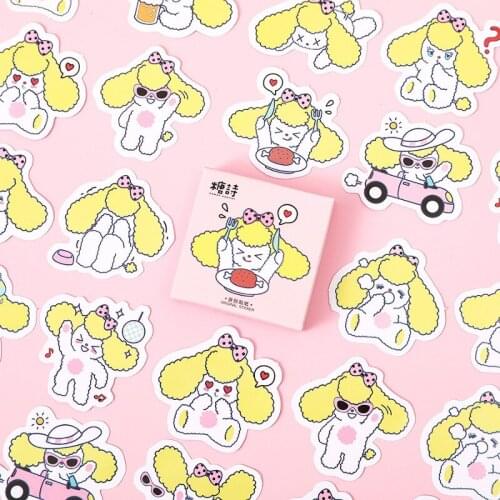 45 pcs/box Kawaii Bubble Dog Decoration Stickers Planner Flakes Scrapbooking Stationery Korean Diary Stickers School Supplies