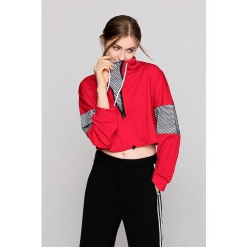 Neatie kiddie Turtleneck Drawstring Grid Stitching Short High Collar Long Sleeve Loose Sweathshirt Pullovers Hoodies