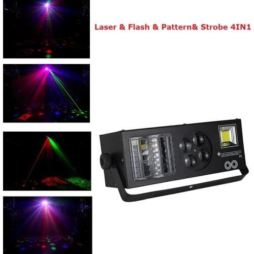 2019 New LED 4IN1 Laser Flash Gobo Strobe Butterfly Derby Light DMX512 Disco Dj Club Party Home Entertainment Stage Light Effect