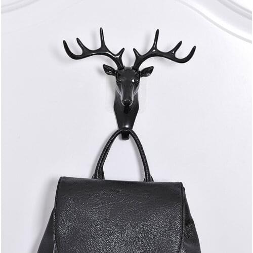 Hanging Wall Hook Retro Deer Head Antler Hanging Hat Key Bag Antler Hanger Hanging Wall Decoration