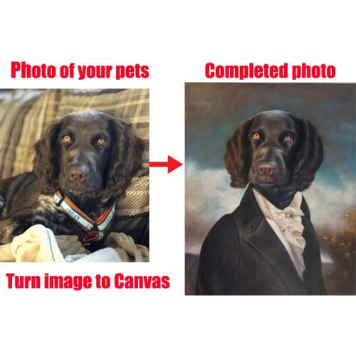 Custom pets portrait oil painting into canvas High quality Dogs paintings cats pictures to canvas art 100% hand painted Personal