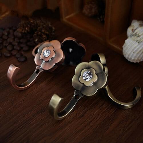 Clear Silver Bronze Gold Metal Crystal Curtain Tieback Hooks Coat Hangers Shabby Chic French Glass Decorative Wall Hooks