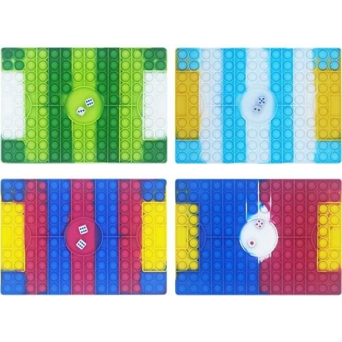 Football Field Silicone Fidget Reliver Stress Toy Rainbow Push Bubble Antistress Toys Adults & Children Sensory Toys to Relieve