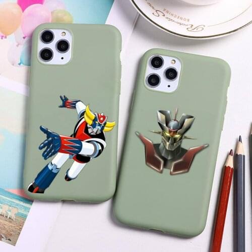 Robot Grendizer G5 Phone Case For iphone 12 11 Pro Max Mini XS 8 7 6 6S Plus X SE 2020 XR Candy green Silicone cover