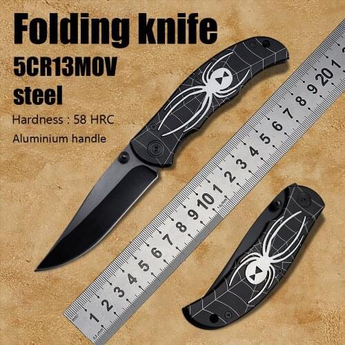 Outdoor hunt folding pocket knife 5CR13MOV blade titanium knives tactical survival military knife edc utility self defense tools