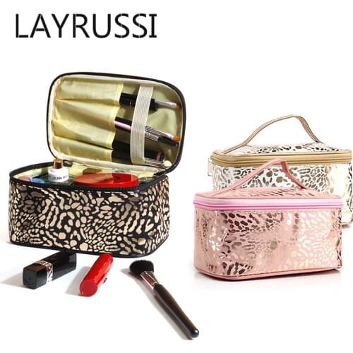 Waterproof Leopard Cosmetic Bag For Women Make Up Case Travel Clear Makeup Beauty Wash Organizer Bath Toiletry Storage Kit