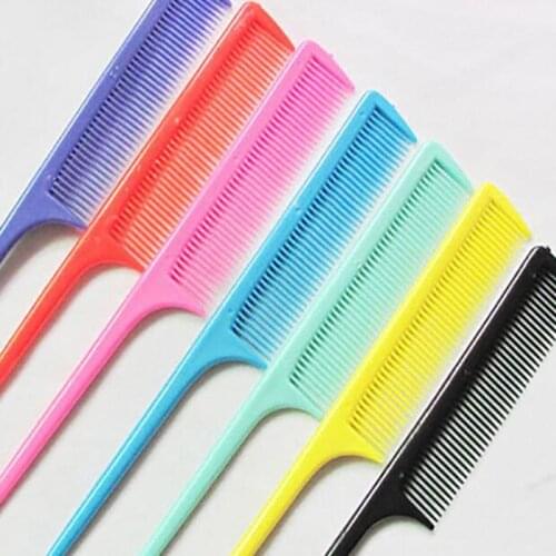 High Quality colourful Practical Plastic Hair Cut Comb heat resistance low temperature resistance plastic Fine-tooth Tail Comb