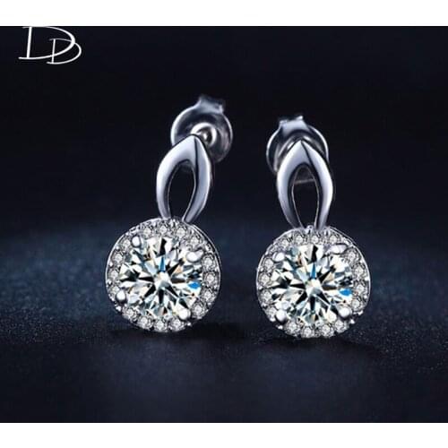 Cute round earrings for women white 585 gold color brinco Austrian crystal fashion jewelry shine Austrian crystal aretes DDe037