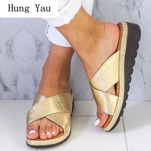 Women Sandals Flip Flops Slippers Flats Shoes 2019 Summer Fashion Platform Wedges Woman Slides Beautiful Lady Casual Female
