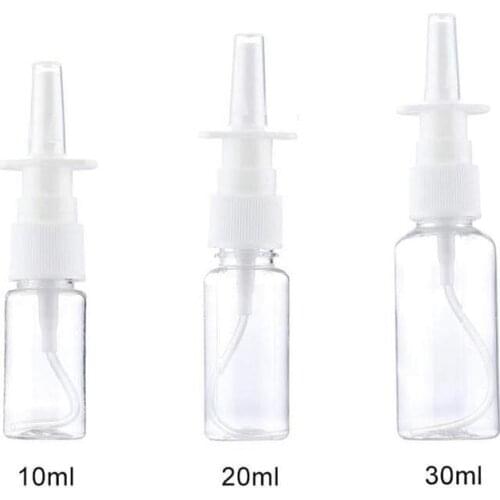 10/20/30ml Empty Plastic Nasal Spray Bottles Pump Sprayer Mist Nose Spray Refillable Bottle 1pc Nose Spray Packaging Bottle