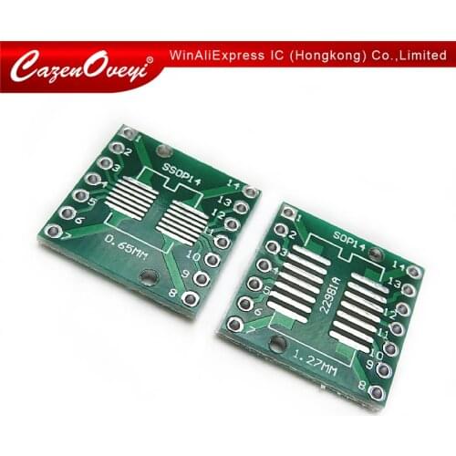 10pcs/lot TSSOP14 SSOP14 SOP14 to DIP14 Transfer Board DIP Pin Board Pitch Adapter In Stock